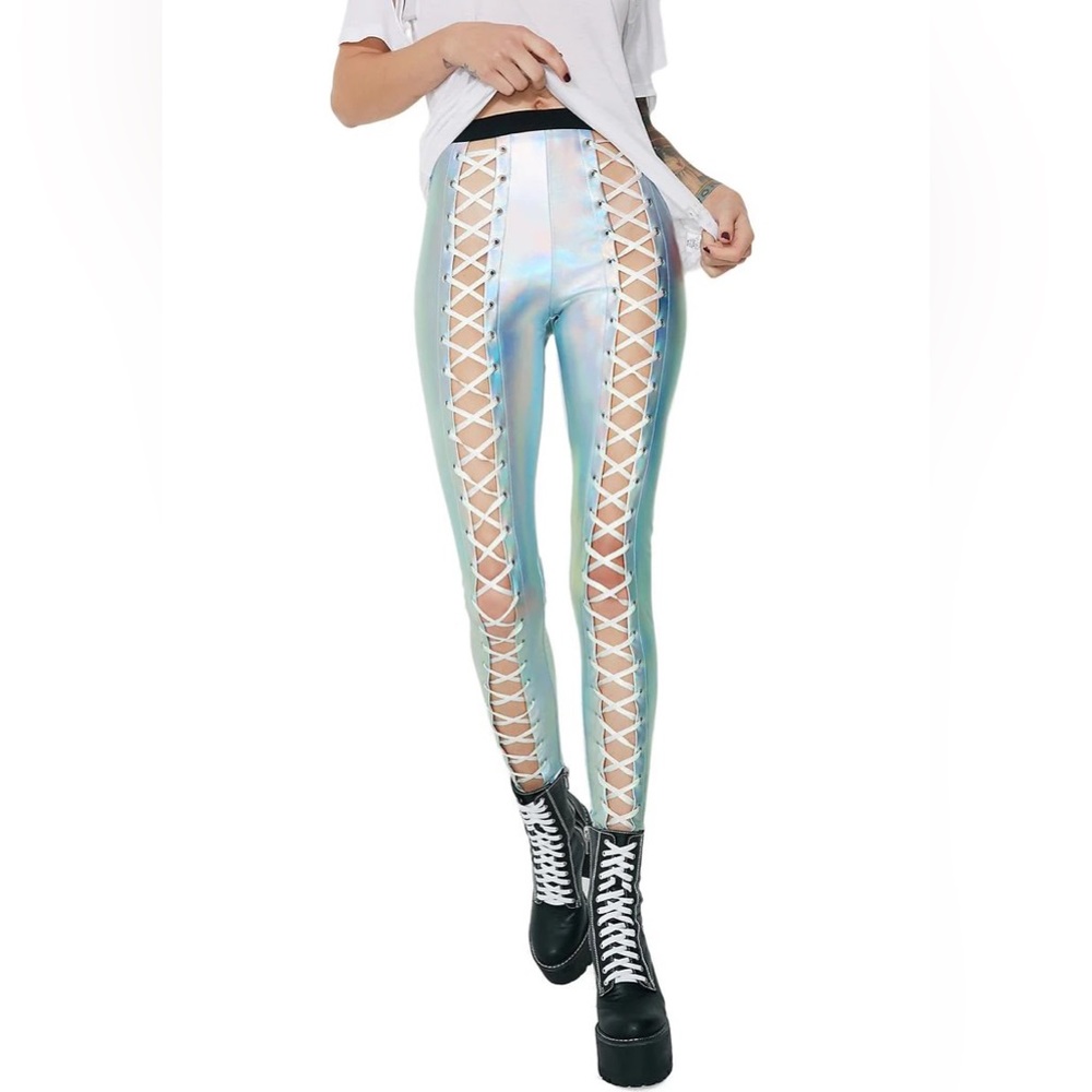 Dolls Kill lace up leggings